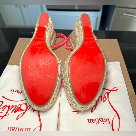 Christian Louboutin MAFALDINA ZEPPA Spiked Platform Wedge Heel Sandal Shoes - Picture 11 of 15